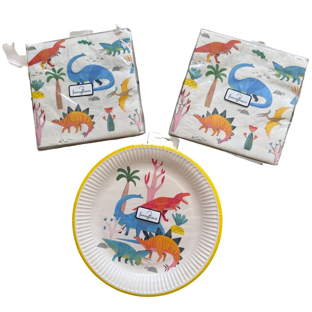 Talking Tables Dinosaur Party Supplies Set‎ Kids Multicolor Prehistoric Birthday